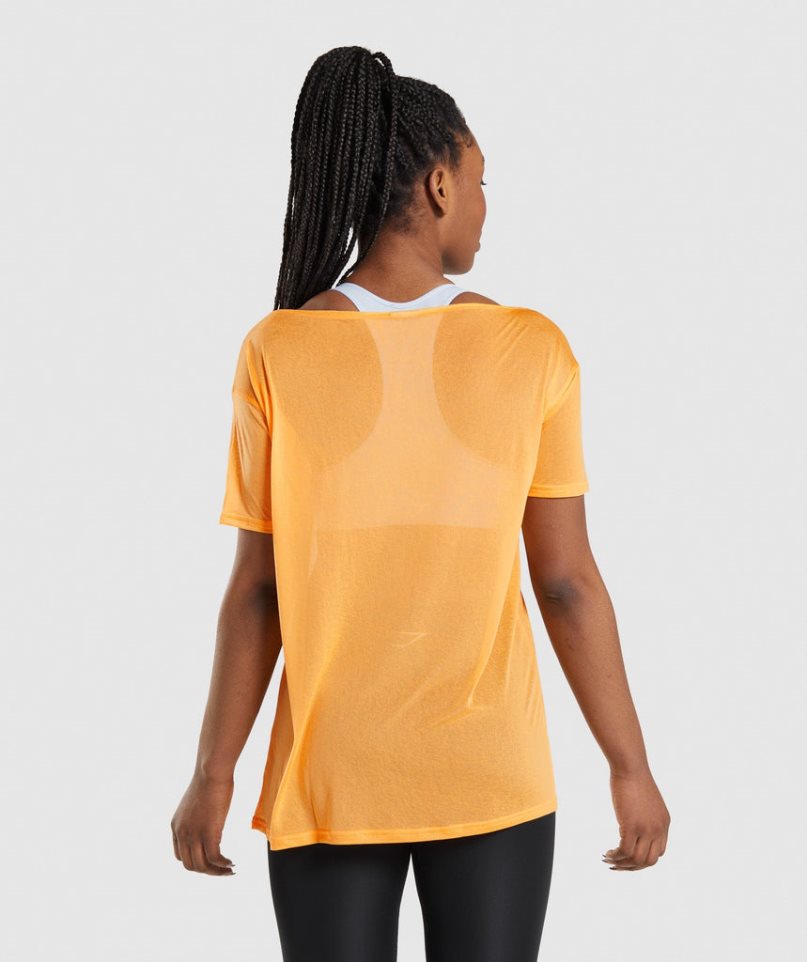 Women's Gymshark Training Oversized Top T-Shirts Orange | CA 80713N